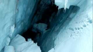 Inside a crevasse on Mt Rainiers Nisqually Glacier [upl. by Ecnerewal]