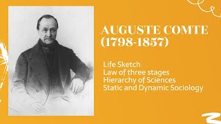 Auguste Comte  law of three stages hierarchy of sciences static and dynamic sociology [upl. by Towland]