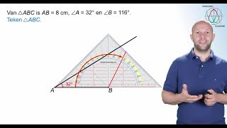 Hoe teken je een driehoek met een zijde en twee hoeken gegeven havovwo 1  WiskundeAcademie [upl. by Gyatt333]