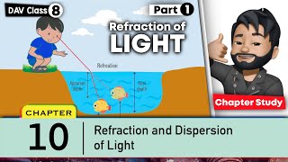 Chapter 10  Refraction and Dispersion of Light  Class 8 DAV Science  Chapter Study  Part 1 🔥🔥🔥 [upl. by Atinaej29]