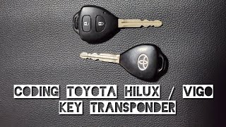 Toyota Hilux key transponder coding and remote locking N70 Kun26 [upl. by Nakeber]