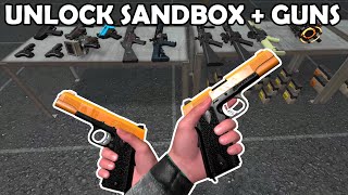 HOW TO UNLOCK SANDBOX MODE  GUNS IN BONEWORKS VR [upl. by Wernsman640]