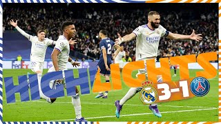 HIGHLIGHTS  Real Madrid 31 PSG  UEFA Champions League [upl. by Sldney755]