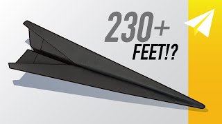 New WORLD RECORD Paper Airplane Flies Over 200 Feet — Black Knight Designed by Jayson Merrill [upl. by Trudi]