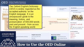 How to Use the Oxford English Dictionary Online  Oxford Academic [upl. by Harrow]