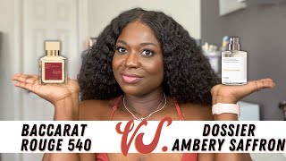 My Perfume Collection 2021  Dossier Perfume Review  Baccarat Rouge 540 Dupe  Ambery Saffron [upl. by Simara]