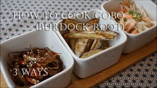 How to cook Gobo Burdock Root 3 waysー ごぼうの料理3種 [upl. by Avlasor]