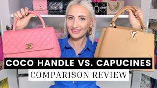 LOUIS VUITTON CAPUCINES MM vs CHANEL COCO HANDLE MEDIUM REVIEW [upl. by Watt550]