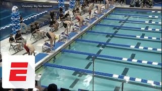 Caeleb Dressel makes history with record 1763 swim in 50 free at NCAA championships  ESPN [upl. by Nerrag]