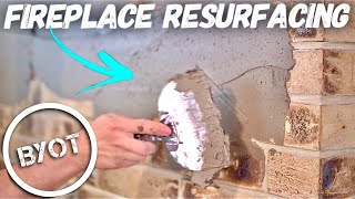 DIY Fireplace Makeover  How To Resurface A Fireplace [upl. by Aridatha]