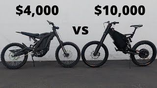 SURRON X vs STEALTH B52  4000 vs 10000 EBIKE  Drag Race and Comparison [upl. by Adli394]