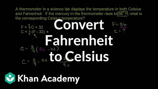 Converting Fahrenheit to Celsius  PreAlgebra  Khan Academy [upl. by Aleris481]