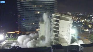 Remaining structure at Champlain Towers South collapse site comes down in controlled demolition [upl. by Pasol]