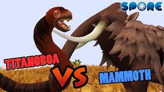 Titanoboa vs Woolly Mammoth  Cenozoic Era Battle S1E3  SPORE [upl. by Kcire]