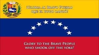 National anthem of Venezuela ESEN lyrics  Himno Nacional de Venezuela [upl. by Anurb]