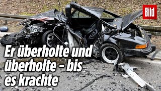 Tödlicher FrontalCrash PorscheFahrer stirbt nach Überholmanöver [upl. by Giddings]