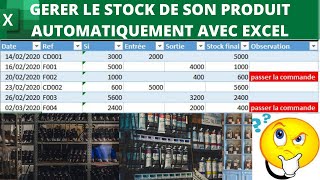 Comment gérer ses stocks en automatique sur Excel [upl. by Ebarta]