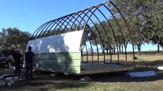 Build process of a 14 x 20 DIY Arched Cabin LLC Tiny House Kit [upl. by Okime897]