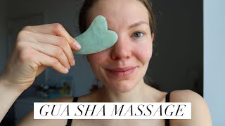 HOW TO GUA SHA TUTORIAL  FACIAL MASSAGE [upl. by Ahsital622]