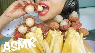 ASMR Exotic Thai Fruit Jack Fruit Lychee Rambutan EATING SOUNDS  SASASMR [upl. by Huberto491]