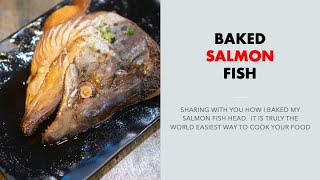 Baked Salmon Fish Head  Simple Baked Salmon Head [upl. by Jaela]