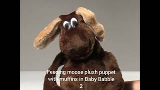 Baby Babble Comparison Feeding animal plush puppet with the food [upl. by Venetia]