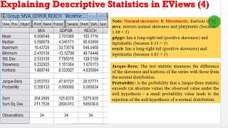 EViews10Interpret Descriptive Statistics descriptivestats interpret eviews output [upl. by Shriver]