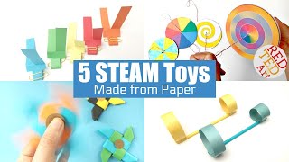 5 Paper STEAM Toys  Paper Crafts you can play with [upl. by Wester]