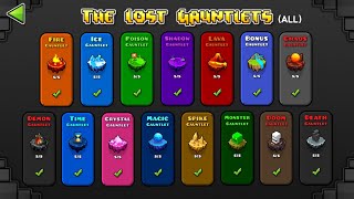 ALL GAUNTLETS LEVEL  GEOMETRY DASH 75 Levels All Coin  15 Lost of Gauntlets [upl. by Attey]