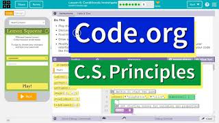 Codeorg Lesson 65 Conditionals Investigate  Tutorial and Answer  Unit 4 CS Principles [upl. by Enelear]