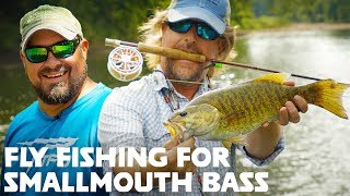 FLY FISHING for Smallmouth Bass Streamers  Poppers [upl. by Alicec619]