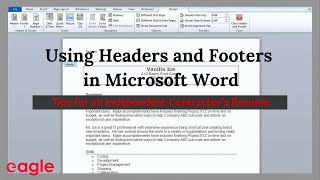 MS Word Tip Using Headers and Footers in Your Resume [upl. by Shippee]