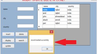 Insert Update Delete View and search data from database in Cnet [upl. by Nadia63]