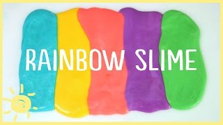 DIY  How to Make Slime WITHOUT Borax Rainbow Slime [upl. by Belak]