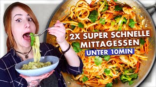 2 schnelle Nudelgerichte in unter 10 Minuten  Lecker amp vegan 🍝 [upl. by Guinevere]