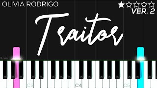 Olivia Rodrigo  Traitor  EASY Piano Tutorial [upl. by Hardwick]