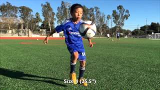 6 year old juggling soccer balls Size 5 4 3 2 1 and tennis ball [upl. by Fletcher996]