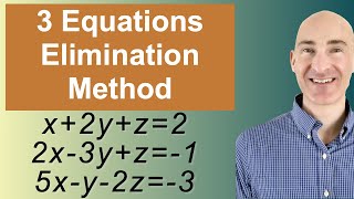 Solving Systems of 3 Equations Elimination [upl. by Niliac732]