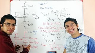 Diferencia de Potencial en Capacitores  Capacitancia Equivalente y Carga [upl. by Haidedej]