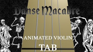 Danse Macabre Op40 SaintSaëns  Animated Violin Tabs [upl. by Lesak]