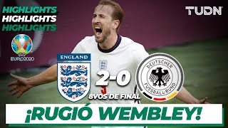 Highlights  Inglaterra 20 Alemania  UEFA Euro 2020  8vos Final  TUDN [upl. by Lunetta]