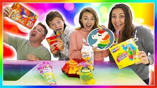 EATING ONLY RAINBOW FOOD FOR 24 HOURS  We Are The Davises [upl. by Dorise]