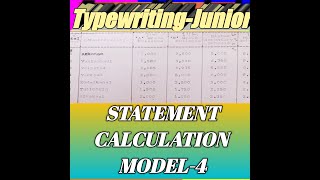 TypewritingJunior📄Statement CalculationModel 4 [upl. by Mcmillan836]