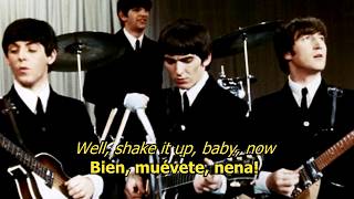 Twist and shout  The Beatles LYRICSLETRA Original [upl. by Aylatan455]