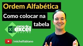 Como Colocar em ordem alfabética uma tabela no excel [upl. by Brendin777]