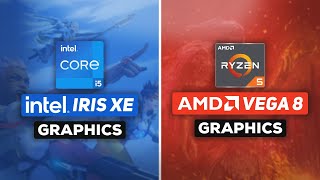 Intel Iris XE Graphics VS AMD Radeon Vega 7 Graphics  Intel Core i51235U VS AMD Ryzen 5500U [upl. by Goldshlag]