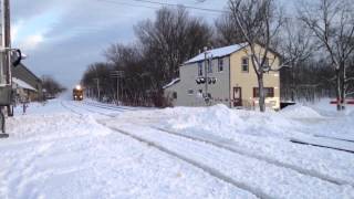 2 trains hit a HUGE snow pile [upl. by Oslec411]