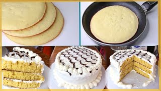 Pastel de vainilla en sartén muy fácil SIN HORNO delicioso [upl. by Animor749]