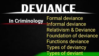 Deviance  Its Foundation Functions Types Relativism Criminology  CSS [upl. by Almallah]