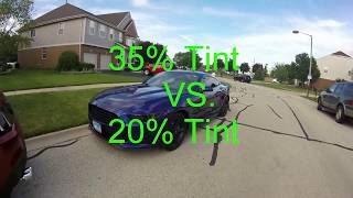 Comparison Between 35 Window Tint VS 20 Window Tint On A Car [upl. by Allecram]